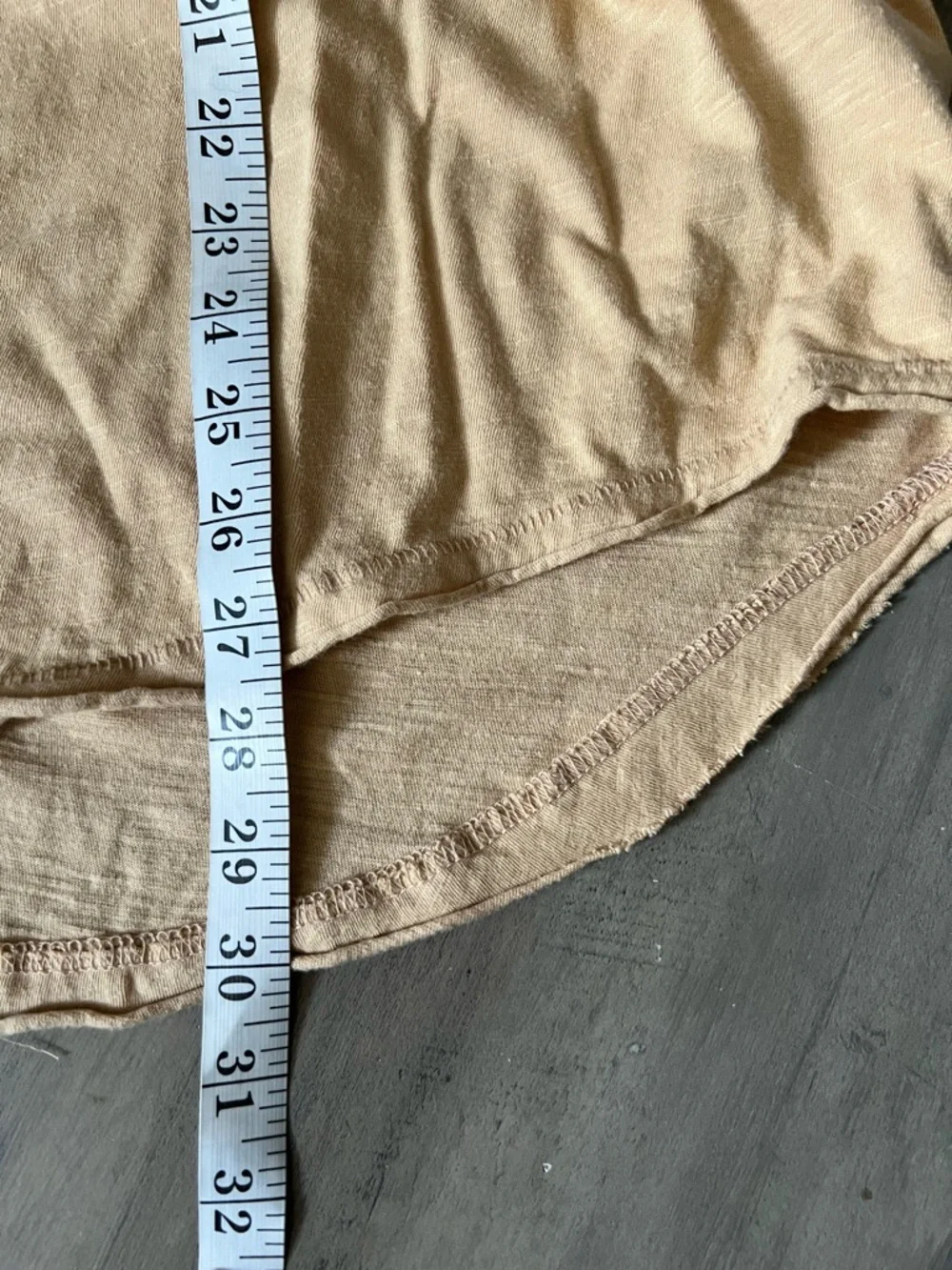 Free People We The Free Arden Tee Long Sleeve Size XS Oversized In Camel Cotton - Picture 10 of 10